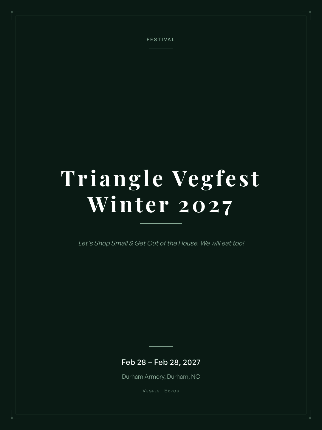 Triangle Vegfest Winter 2027 flyer